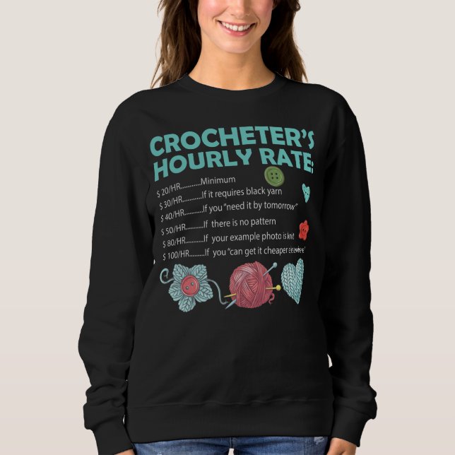 Sweatshirt Crochet Crochet à tarif horaire du Crochet (Devant)