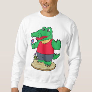 Sweatshirt Crocodile aux fleurs