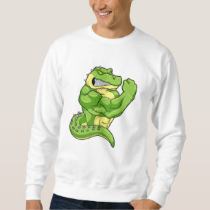 Sweatshirt Crocodile comme Bodybuilder avec de grands Muscles