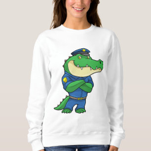 Sweatshirt Crocodile en tant qu'officier de police en uniform