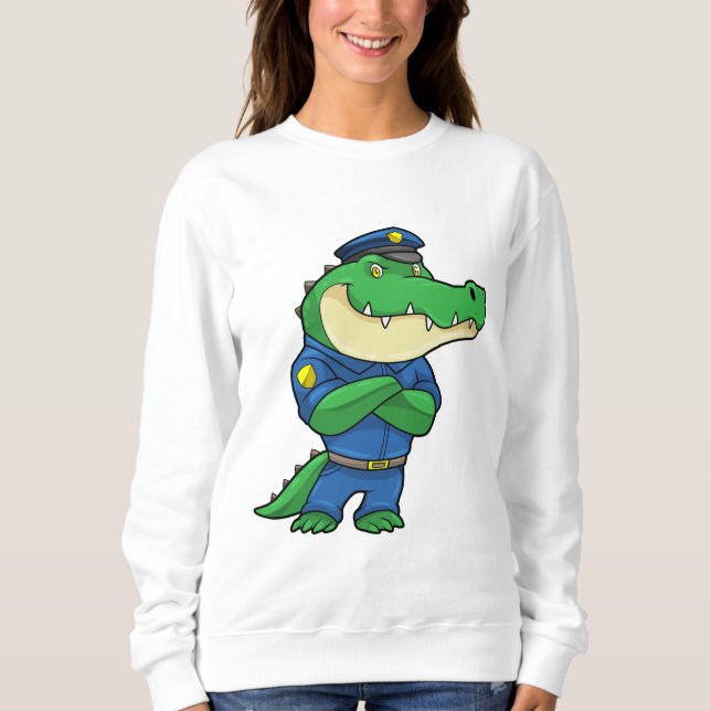 Sweatshirt Crocodile en tant qu'officier de police en uniform (Devant)