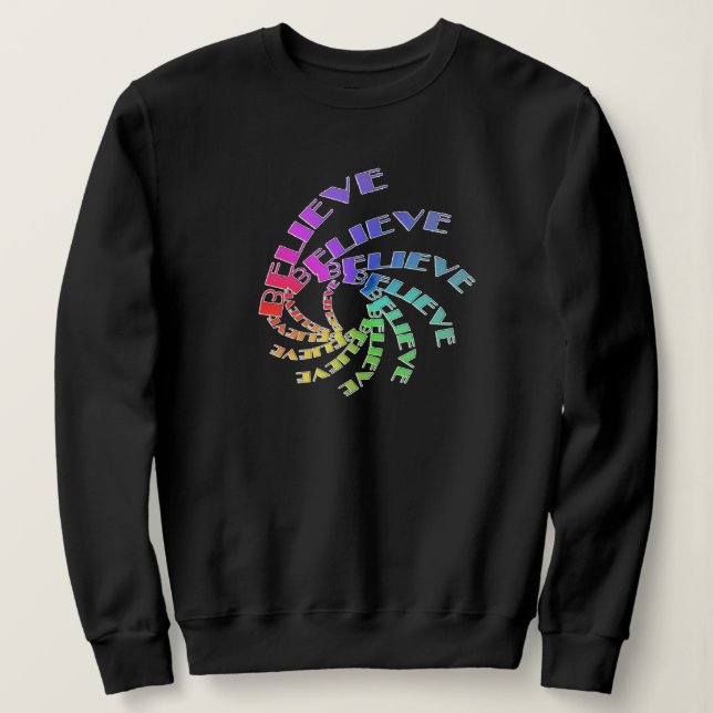 Sweatshirt -CROIRE Écrit dans des spirales multico (Design devant)
