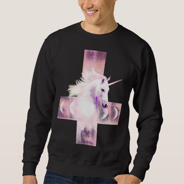 Sweatshirt croisé à l'envers de licorne (Devant)