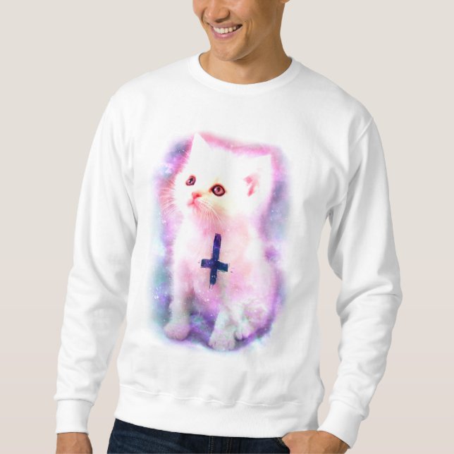 Sweatshirt croisé inversé de chaton (Devant)