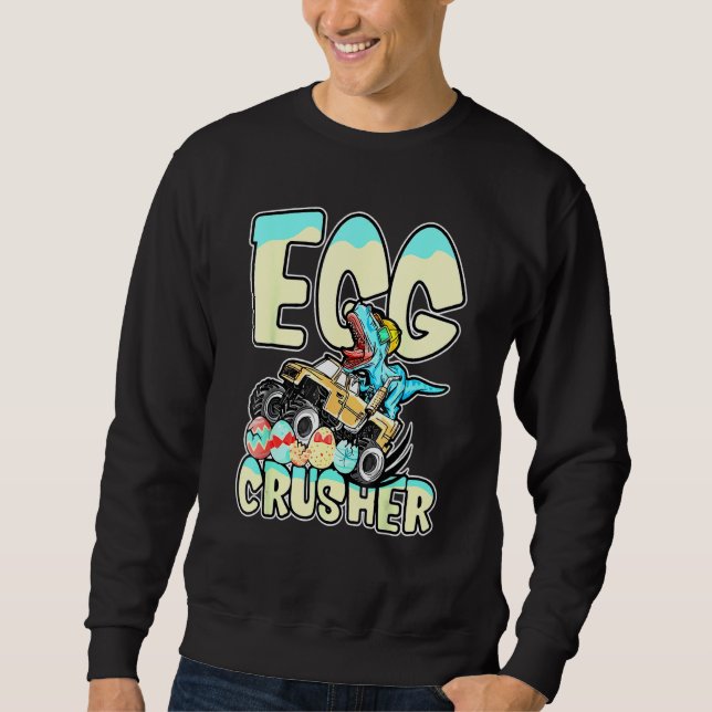Sweatshirt Croiseur d'oeufs Camion Monster T Rex Dinosaur Pâq (Devant)