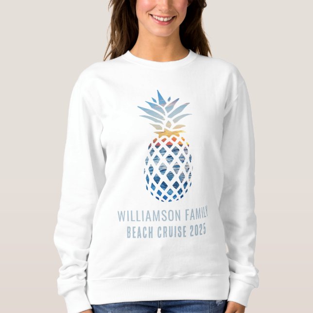 Sweatshirt Croisière tropicale sur l'ananas de Sunset Beach F (Devant)