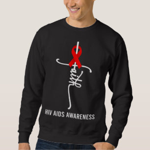 Sweatshirt Croix de la foi Soutien VIH SIDA Sensibilisation R