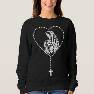 Sweatshirt Croix du Rosaire catholique Vierge Marie Jésus