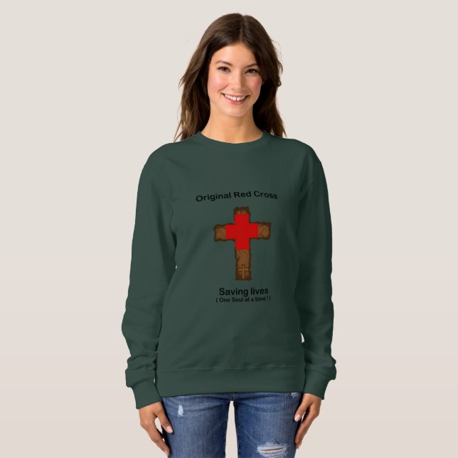 Sweatshirt Croix-Rouge originale (sweatshirt de dames) (Devant entier)