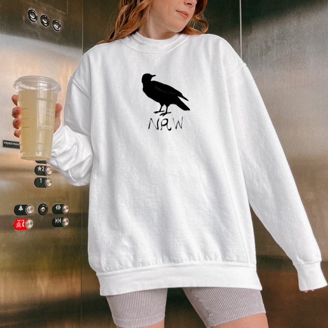 Sweatshirt Crow Dessin et Naw Silhouette en noir (Créateur téléchargé)