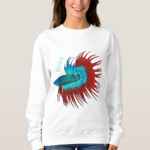 Sweatshirt Crowntail betta fish dessin animé