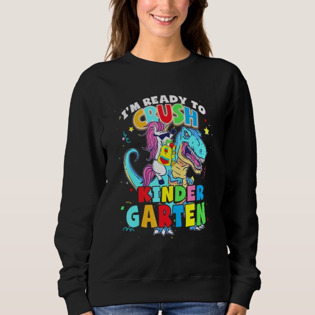 Sweatshirt Crush Kindergarten Dinosaur Retour À L'École Ensei (Devant)