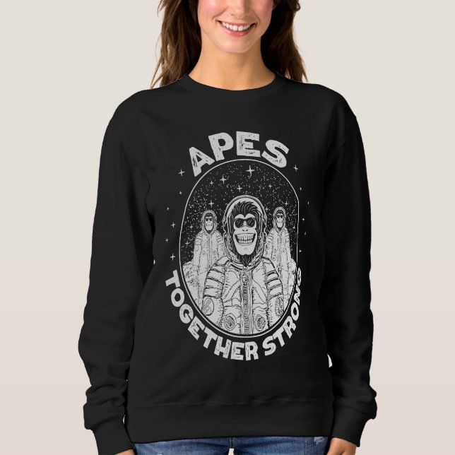 Sweatshirt Crypto Apes together strong Ape to the moon (Devant)