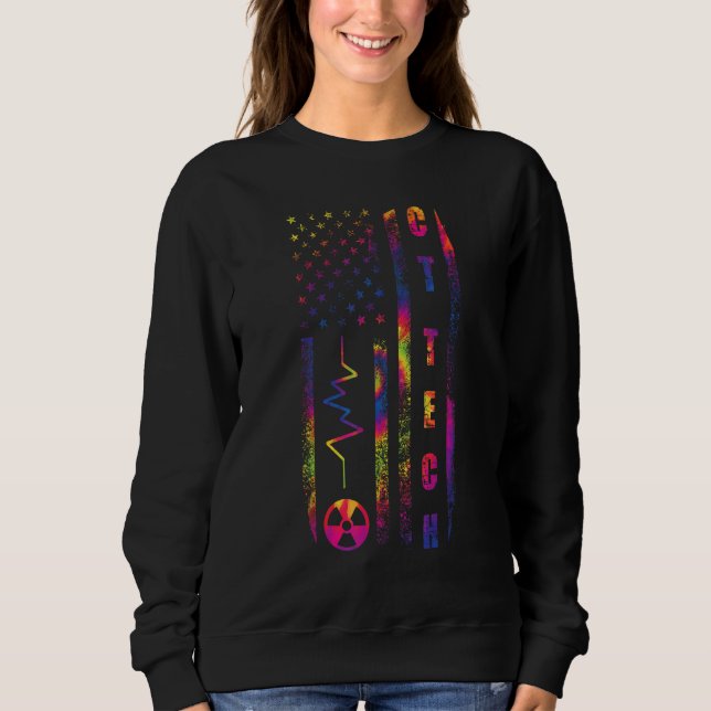 Sweatshirt CT Tech US Flag Computed Tomography Tech CT Techno (Devant)