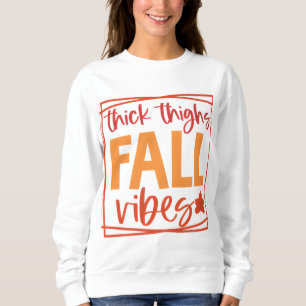 Sweatshirt Cuisse épaisse Vibes Automne Cadre rouge avec Feui