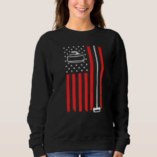 Sweatshirt Curling Drôle Pour Hommes Joueuses De Curling Usa 