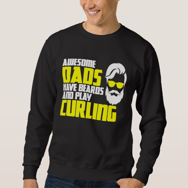Sweatshirt Curling team father's day beard  curling player (Devant)