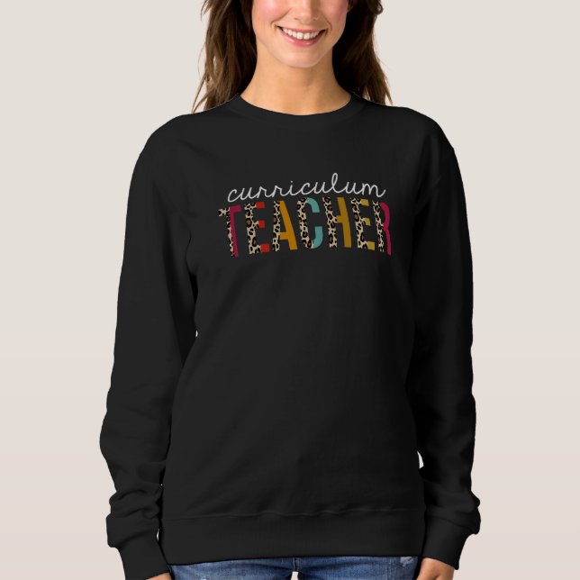 Sweatshirt Curriculum Teacher Leopard Print Teaching Apprecia (Devant)