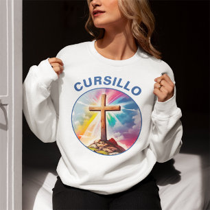 Sweatshirt Cursillo Croix en Bois avec Arc-en-Ciel et Nuages