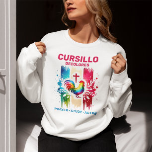 Sweatshirt Cursillo DeColores Coq & Traits de pinceau croisés