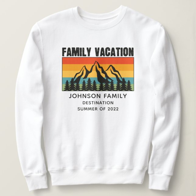 Sweatshirt Custom Family Vacation Mountains Randonnée Camping (Design devant)