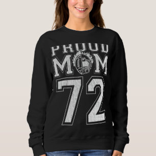 Sweatshirt Custom Fier Football Maman Numéro 72 Pour Football