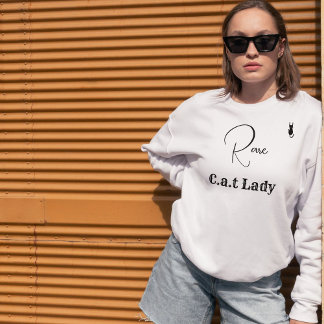 Sweatshirt Custom Pet Lover White And Black Script Cat Mom