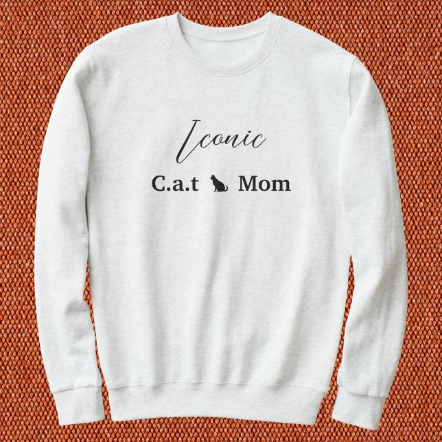 Sweatshirt Customized Pet Lover Script Black And Ash Cat Mom (Créateur téléchargé)