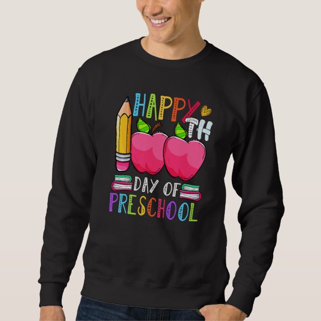 Sweatshirt Cute 100 days of Preschool Happy 100th day of Scho (Devant)