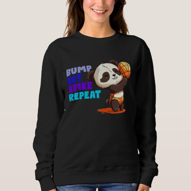 Sweatshirt Cute and  Volleyball Baby Panda (Devant)