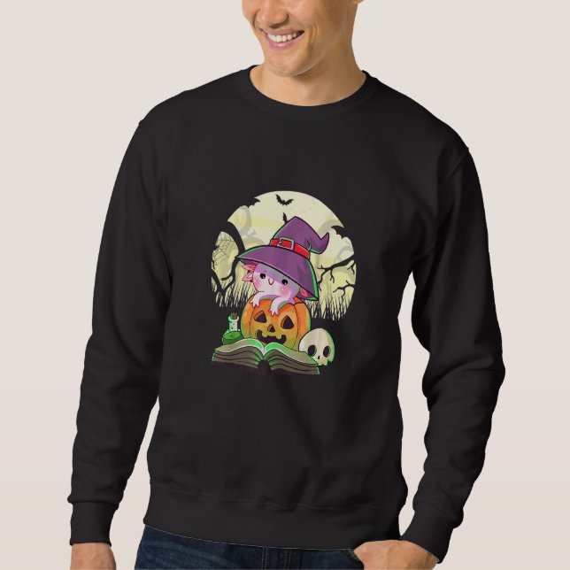 Sweatshirt Cute Axolotl Halloween Costume Pumpkin Pastel Goth (Devant)