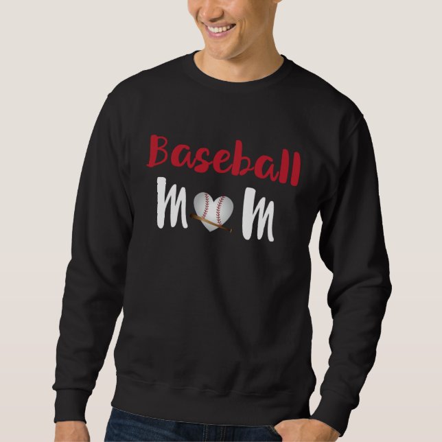Sweatshirt Cute Baseball Player Mom Heart Shape Baseball Fans (Devant)