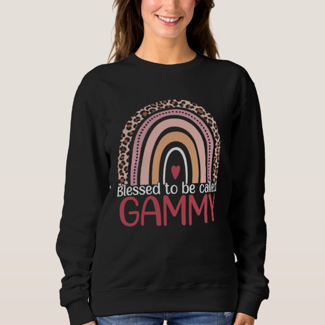Sweatshirt Cute Blessed To Be Called Gammy Rainbow Leopard Mo (Devant)