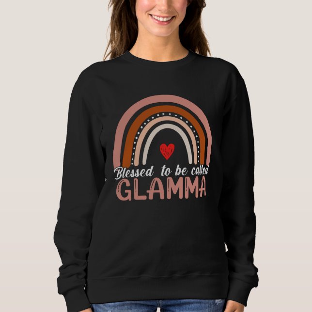 Sweatshirt Cute Blessed To Be Called Glamma Rainbow Women Mot (Devant)