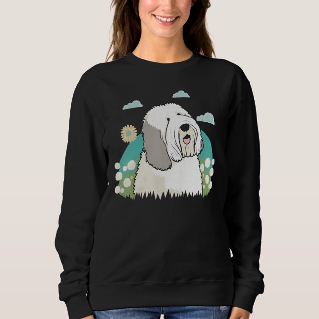 Sweatshirt Cute Bobtail Dog on Old English Sheepdog  2 (Devant)