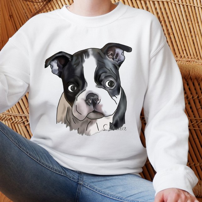 Sweatshirt Cute Boston Terrier Dog (Créateur téléchargé)