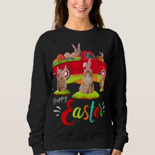 Sweatshirt Cute Bunny Chats Perse équitation Camion Rouge Hap