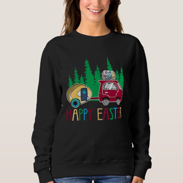 Sweatshirt Cute Bunny Eggs Easter Camping Happy Easter Day Ca (Devant)