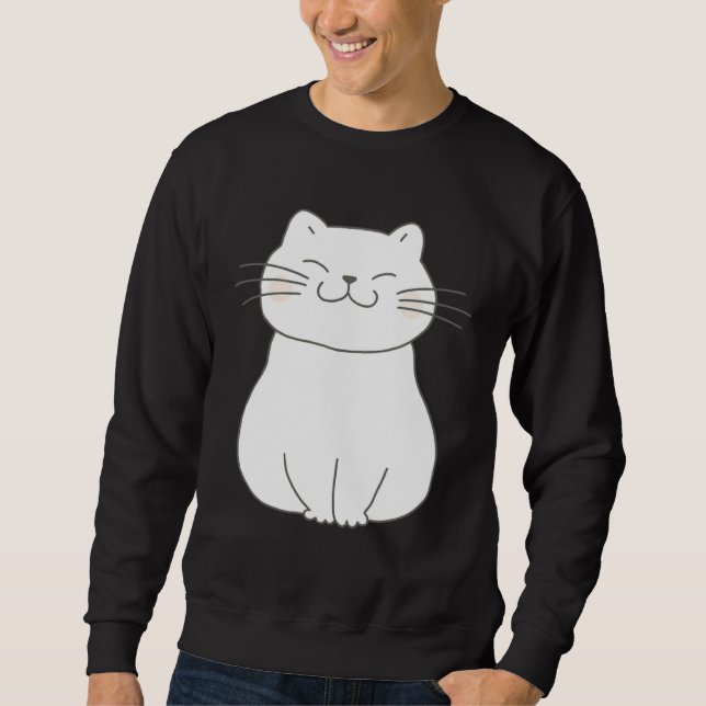 Sweatshirt Cute Cat Butt Front and Back Trending (Devant)