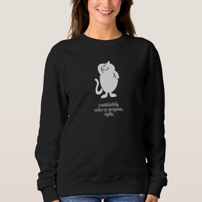 Sweatshirt Cute Cat Gorgeous Cat  For Any Cat Mad Person (Devant)