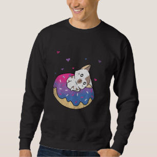 Sweatshirt Cute Chat Animal Queer Bi Pride Bisexualité Donut