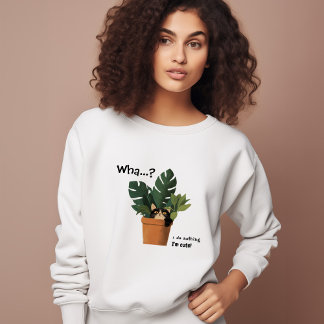 Sweatshirt Cute Chat dans Planter | Drôle