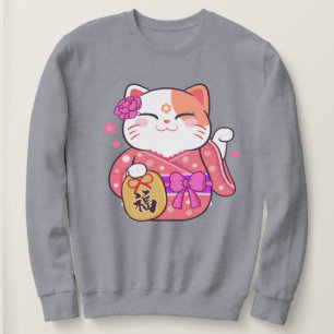 Sweatshirt Cute Chat Lucky