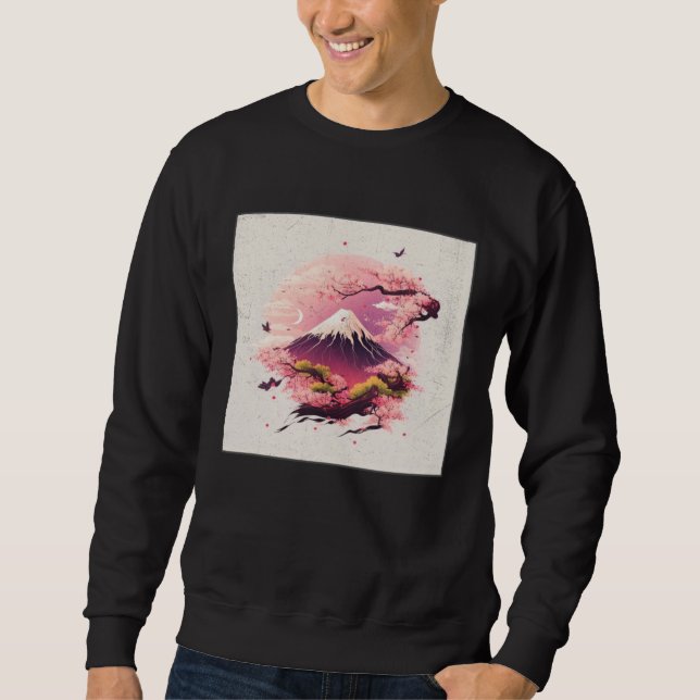 Sweatshirt Cute Cherry Blossom Illustration Pink Women Kids   (Devant)