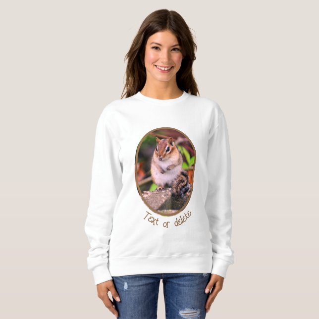 Sweatshirt Cute Chipmunk Faune Personnalisée (Devant entier)