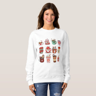 Sweatshirt Cute Christmas Café cacao Retro Pepperment