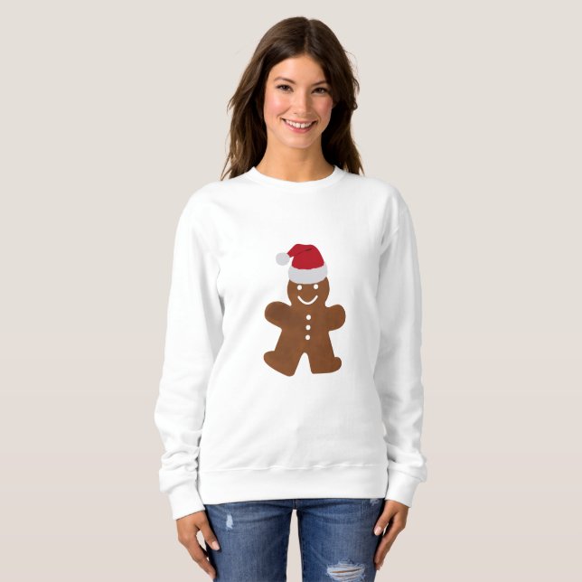 Sweatshirt Cute Christmas Gingerbread Homme Cookie (Devant entier)