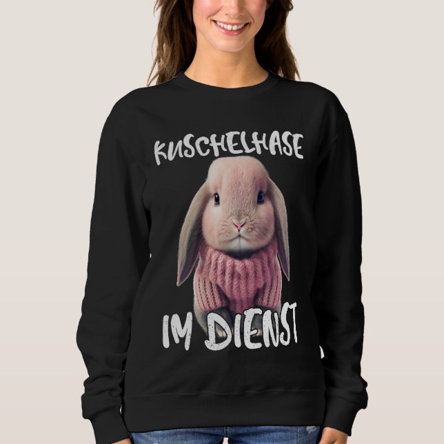Sweatshirt Cute cuddly rabbit on duty rabbit winter rabbit sk (Devant)