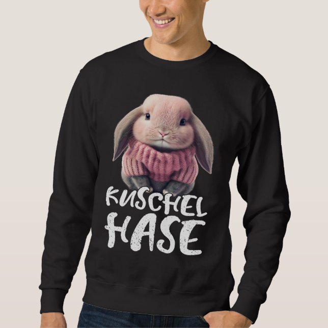 Sweatshirt Cute cuddly rabbit winter rabbit skiing (Devant)