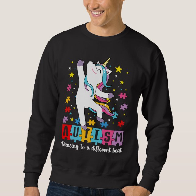 Sweatshirt Cute Dabbing Unicorn Autism Dancing To A Different (Devant)
